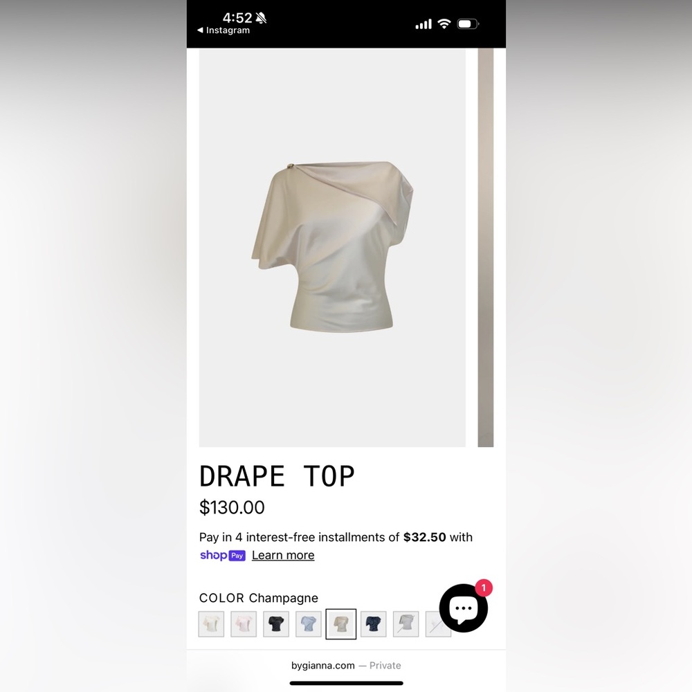 Drape Top — Champagne